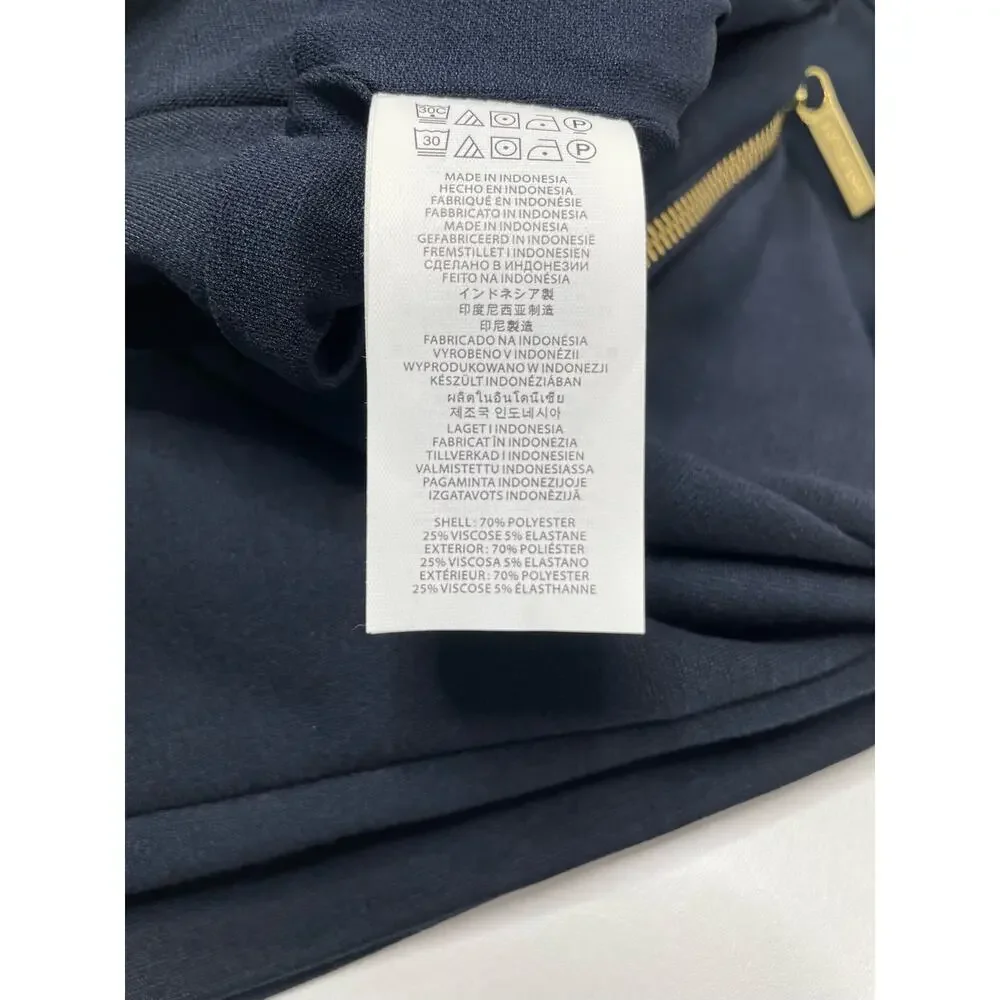 Michael Kors Straight Pencil Skirt Pull On Jersey Knit Navy Blue Womens Sz 8 NWT